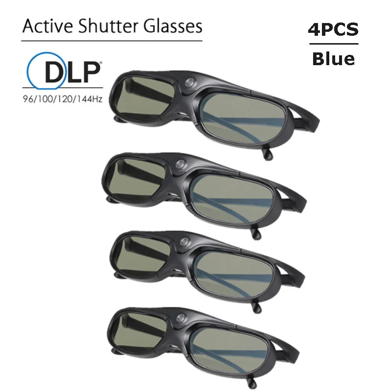 2025 Active Shutter 3D Glasses – USB Rechargeable for DLP Link Projectors