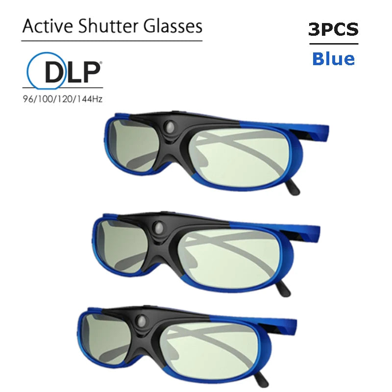 2025 Active Shutter 3D Glasses – USB Rechargeable for DLP Link Projectors