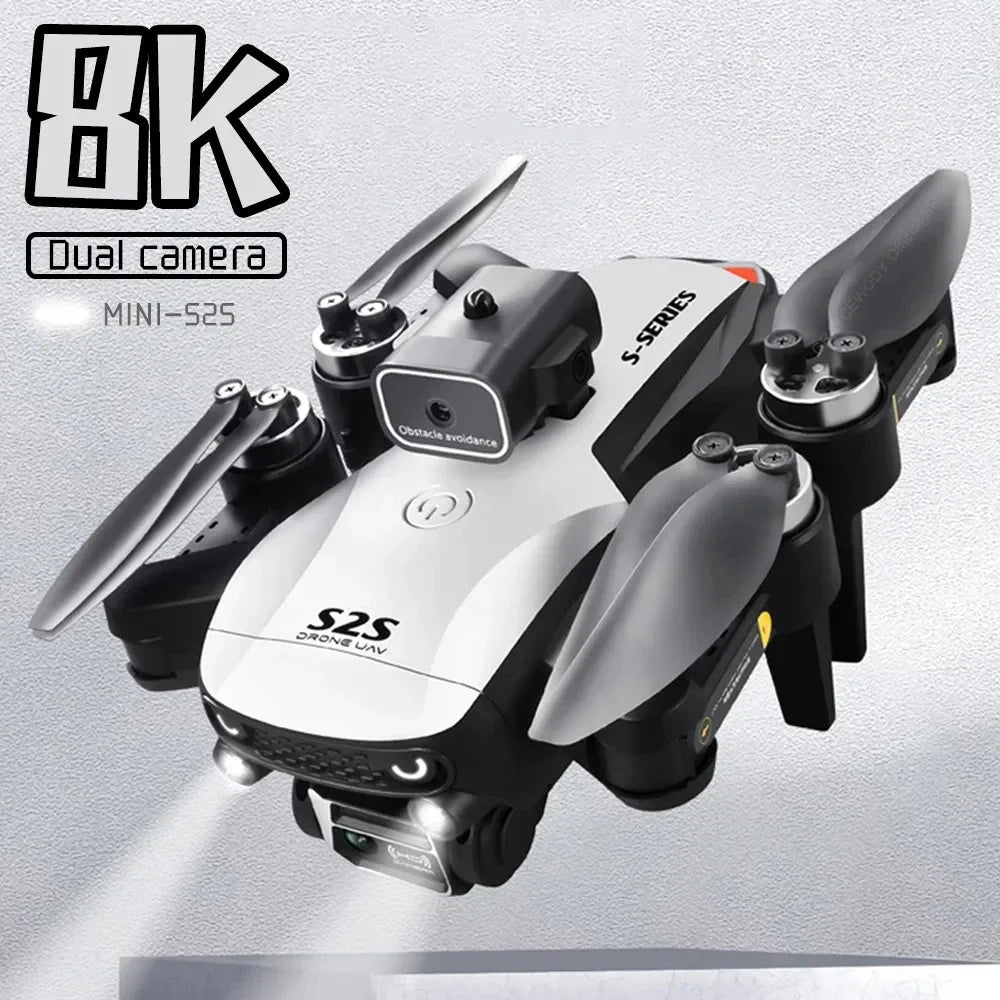 S2S Mini Drone 4K/8K HD – Obstacle Avoidance, Foldable RC Quadcopter with Dual Camera & Brushless Motor