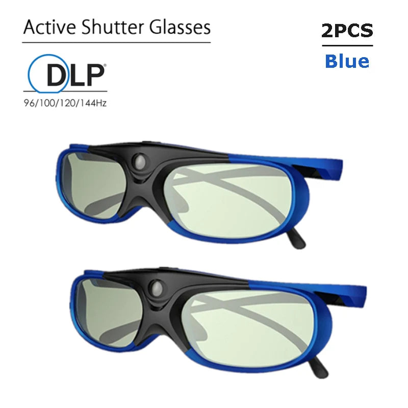 2025 Active Shutter 3D Glasses – USB Rechargeable for DLP Link Projectors