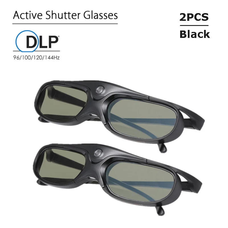 2025 Active Shutter 3D Glasses – USB Rechargeable for DLP Link Projectors
