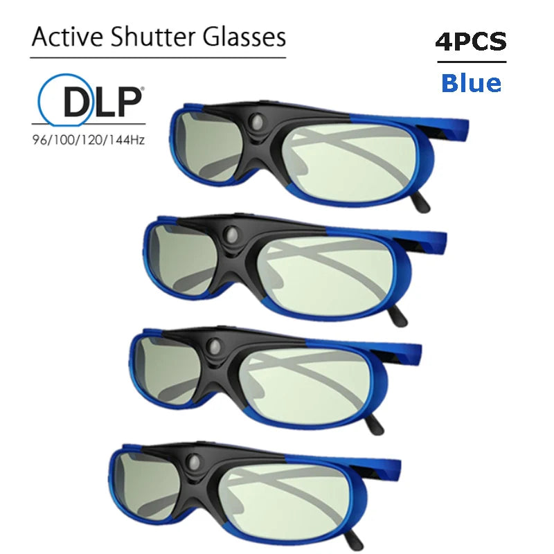 2025 Active Shutter 3D Glasses – USB Rechargeable for DLP Link Projectors