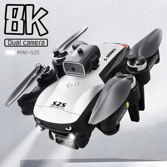 S2S Mini Drone 4K/8K HD – Obstacle Avoidance, Foldable RC Quadcopter with Dual Camera & Brushless Motor